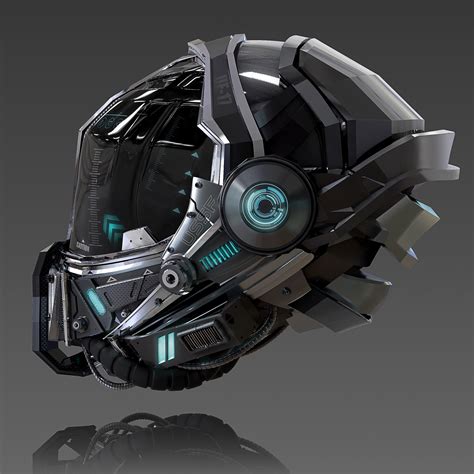 Futuristic Sci Fi Helmet Concept Art Chrisyel