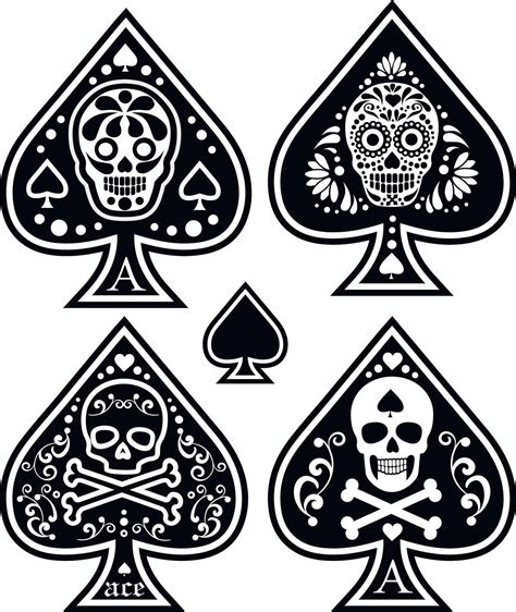 Ace Of Spades With Skull Sets 2298675 Vector Art At Vecteezy