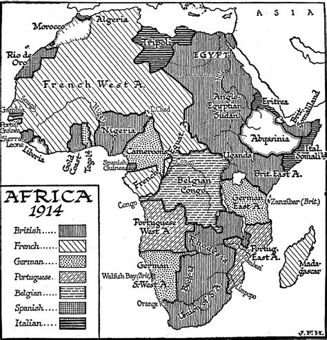 The following map gives a very clear idea of how much had changed in just 30 years: Atlas - Blank Map Of Colonial Africa 1914