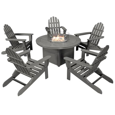 Polywood Pws414 1 Gy Slate Grey 48 Round Fire Pit Table With 5 Classic