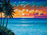 Tropical Sunset Painting by Keith Stillwagon
