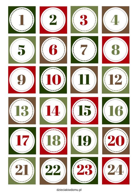Co W O Y Do Kalendarza Adwentowego Dzieciaki W Domu Christmas Calendar Printable Advent