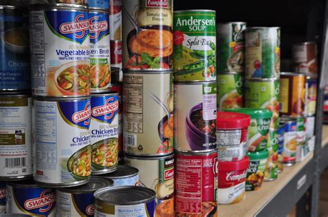 Collection Of Canned Food Items In The Pantry Salvation Army Usa West