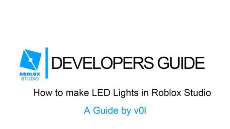 How To Make Led Lights In Roblox Studio Youtube