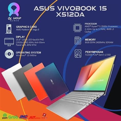 Jual Asus Vivobook 15 X512da Amd Ryzen 5 3500u 512ssd Radeon Vega 8 15