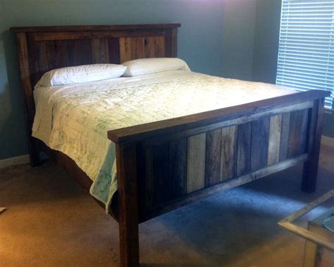 Oak And Poplar Reclaimed Barnwood Headboard And Foot Board King Size