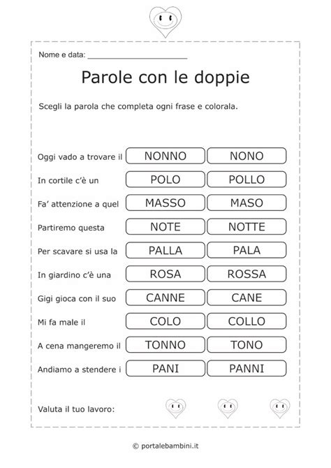 Parole Con Le Doppie Elenco E Schede Didattiche Portalebambini It