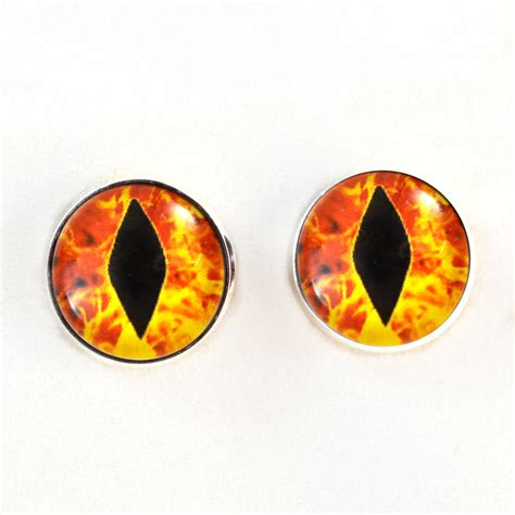 Fire Flames Dragon Sew On Button Glass Eyes Handmade Glass Eyes