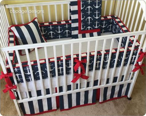 anchors nautical theme sailor baby boy crib bedding set