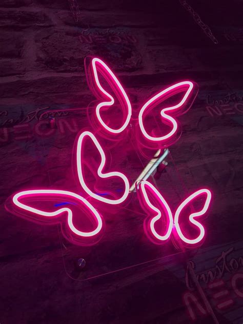 Butterfly Neon Sign 3d Neon Lights Neon Pink Lamp For Bedroom