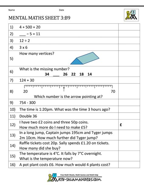 Questions without question words in the simple past. Mental Maths Year 3 Worksheets