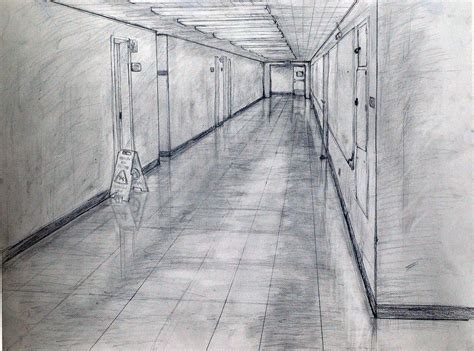 1 Point Perspective Hallway By Freakndemon On Deviantart