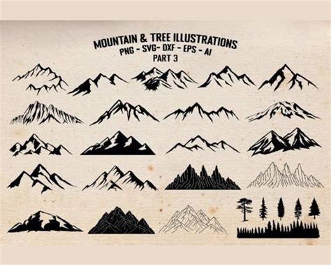 Mountain Clipart Mountain Svg Mountain Scene Mountain Illustration