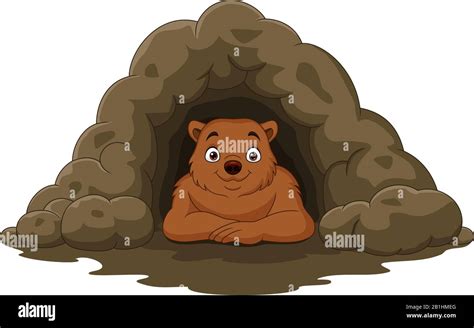 Cartoon Happy Brown Bear In The Cave Stock Vector Image And Art Alamy