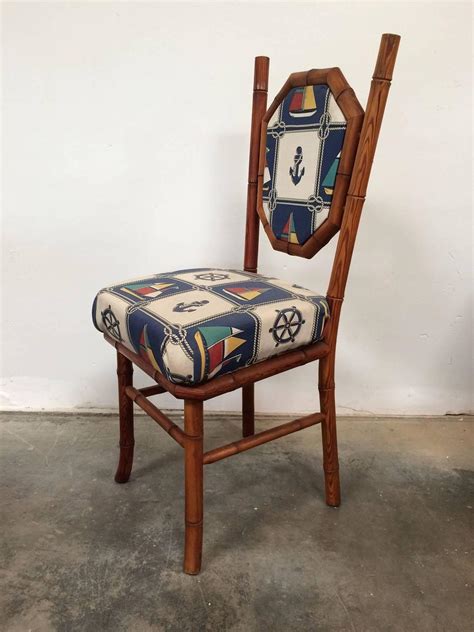 Nautical Themed Card Table and Chairs in Red Wood Faux ...