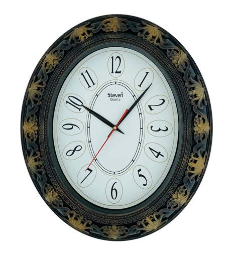 Antique Oval Wall Clock 1621o Golden Steven Quartz Llp