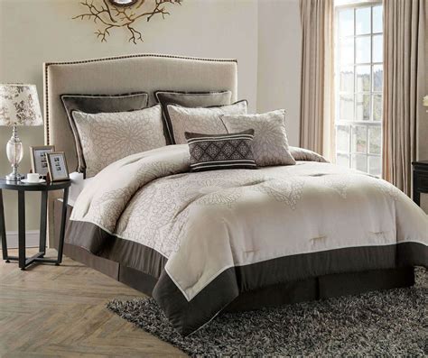 Trying out a new style for your master bedroom? Luxury Home, 8-Piece Berkshire Comforter Set,Black / Taupe ...