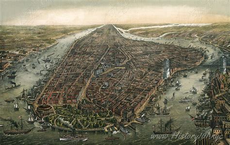 Downtown Manhattan From Above Nyc In 1873