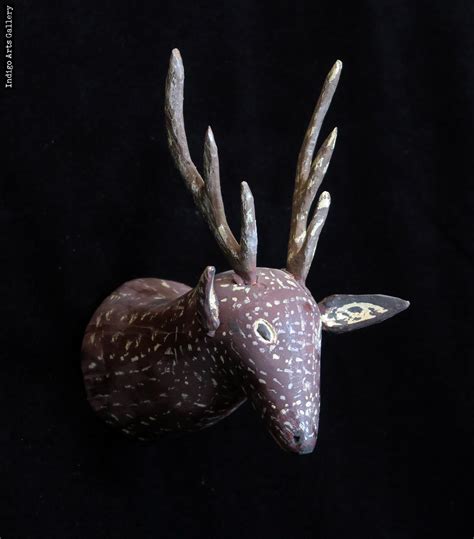 Polish Folk Art Carved Deer Head Indigo Arts