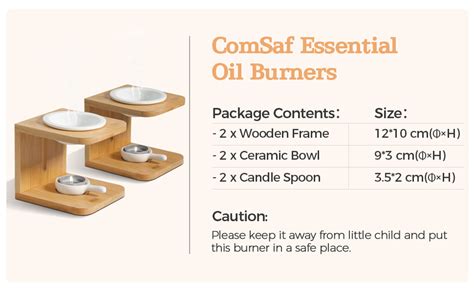 Comsaf Essential Oil Burners Set Of 2 Ceramic Scented Wax Melt Warmer