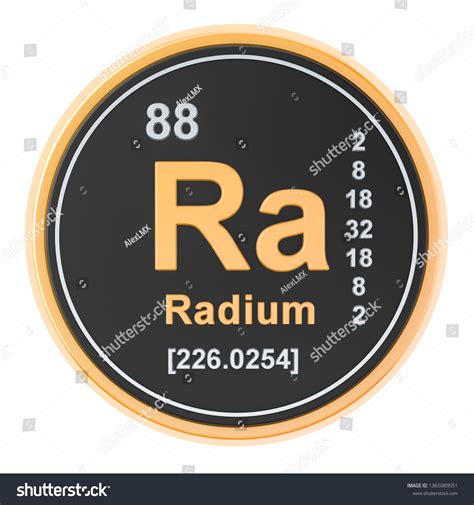 Radium Ra Chemical Element 3d Rendering Stock Illustration 1365089051