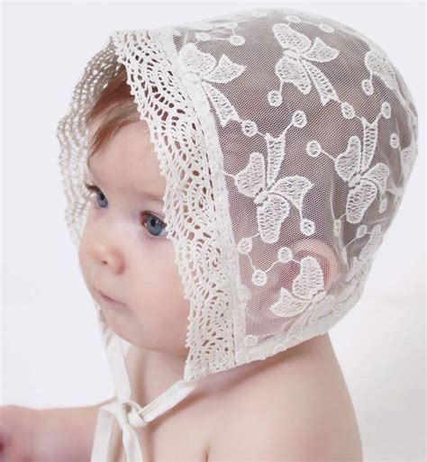 Baby Girls Bonnet In Ivory Lace For Christenings Bonnets Baby Girl