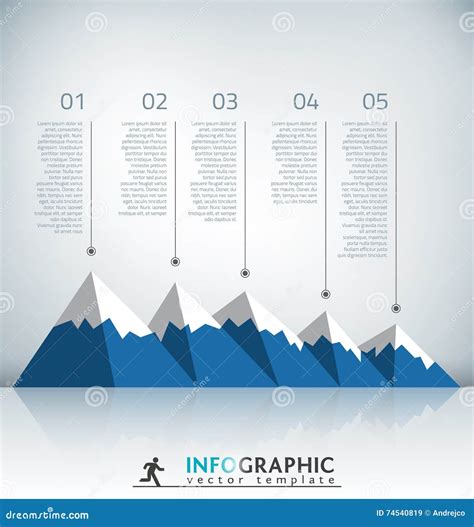Mountain Infographic Presentation Icons Vector Illustration