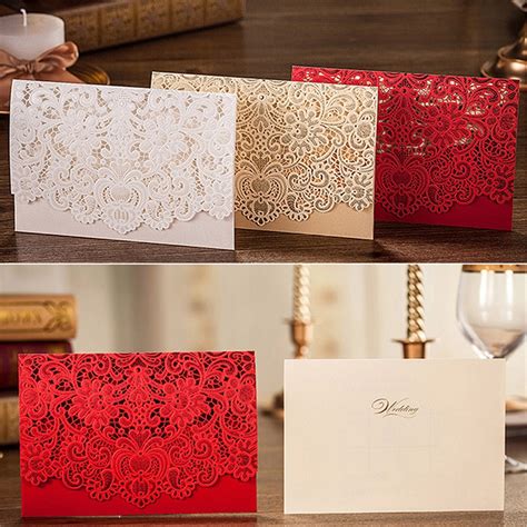 Check spelling or type a new query. 1pcs High Quality Embossment Wedding Invitation Card Red / White / Gold , With Envelopes, Blank ...