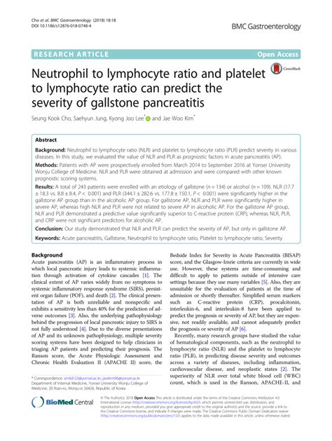 Pdf Neutrophil To Lymphocyte Ratio And Platelet To Lymphocyte Ratio