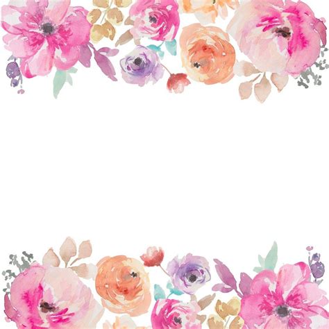 Watercolor Flowers Border Free Floral Watercolor Background