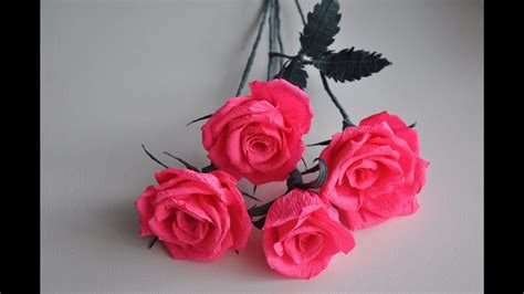 Crepe Paper Rose Step By Step Diy Youtube