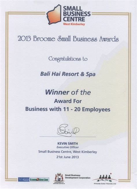 We Were Recently Awarded A Broome Small Business Award Check Out Our