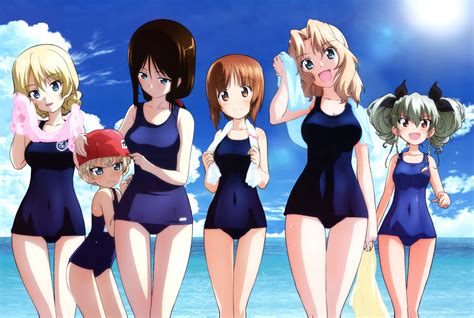 Anchovy Beach Clouds Darjeeling Girls Und Panzer Girls Und Panzer Group Katyusha Kay Girls