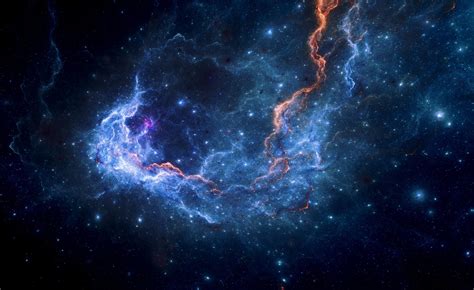 Wallpaper Nebula Stars Galaxy Universe Space Electric Lightning