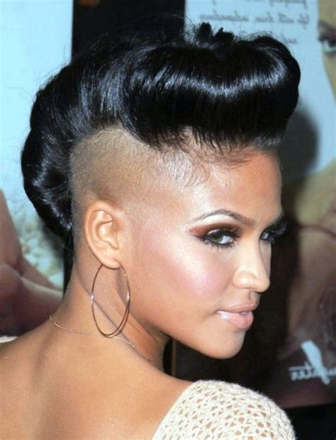 Black Pompadour Updo Be Hairstyles Mohawk Hairstyles For Women Edgy Hair Pompadour Hairstyle