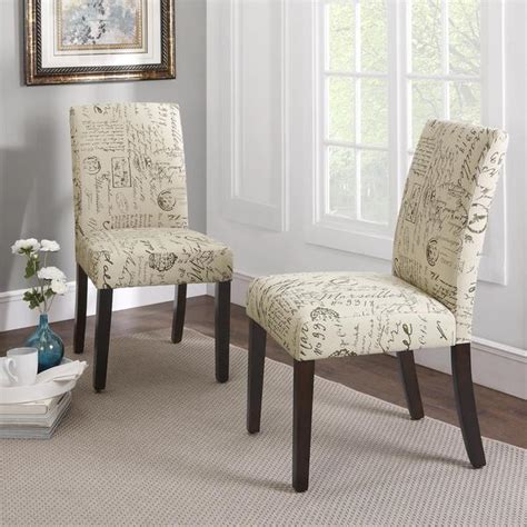 Shop Dorel Living Blakely Script Parsons Chairs Set Of 2 Na Free
