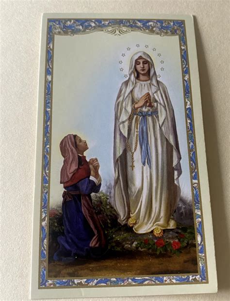 Our Lady Of Lourdes Prayer Card New