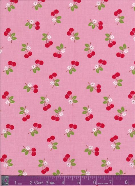 Cherry Fabric Sew Cherry 2 Pink Fabric Lori Holt Fabric Riley