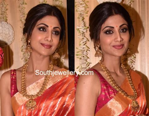 Shilpa Shetty In Traditional Gold Jewellery Indian Jewellery Designs