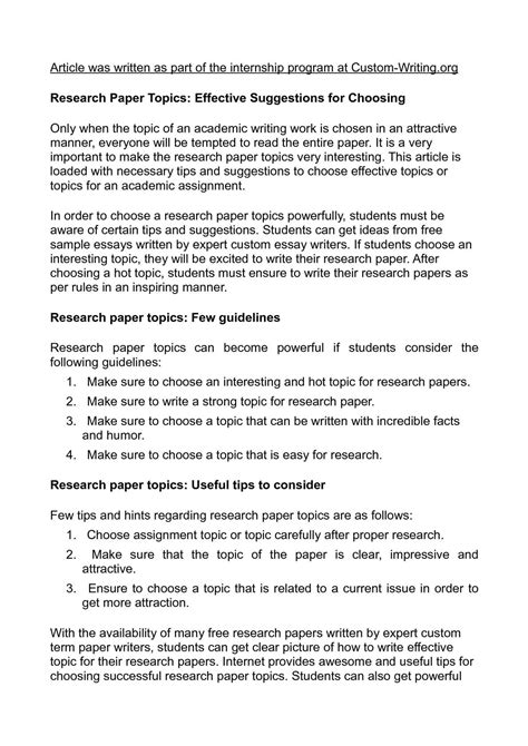 ⛔ Research Paper Topics 100 Interesting Research Paper Topics To Ace