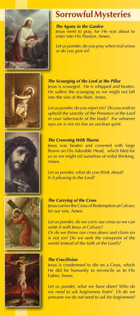 Sorrowful Mysteries Theme Of The Daythe Five Sorrowful Mysteries Of The Holy Rosary