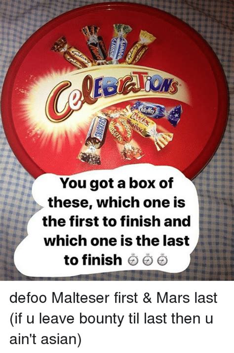 you got a box of these which one is the first to finish and which one is the last to finish