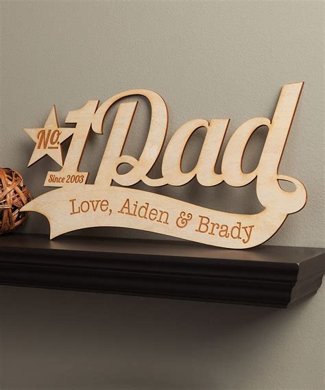 No 1 Dad Personalized Wood Plaque Personalised Wooden Ts