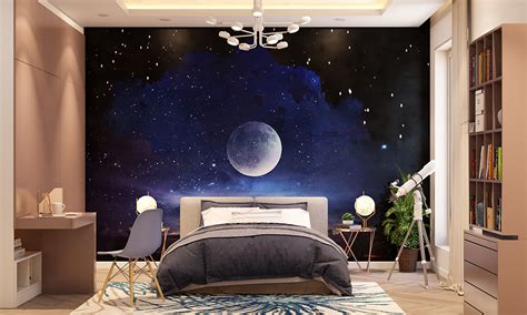 1 Set Exquisite Astronaut Moon Wall Decors Decorative Room Stickers 好きに