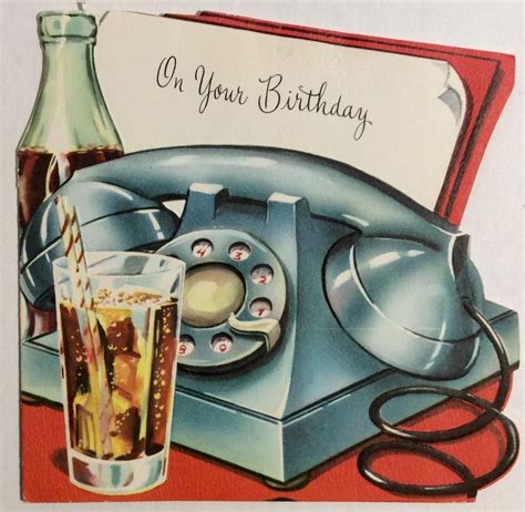 Vintage Retro Birthday Card Greeting Card Happy Birthday Vintage Happy