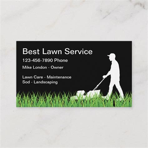 Custom lawn care business cards. Simple Lawn Mowing Business Card | Zazzle.com in 2020 ...