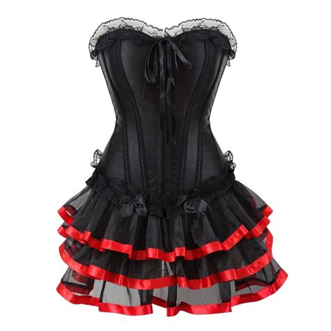 gothic corset skirt for women steampunk halloween bustiers dress lace