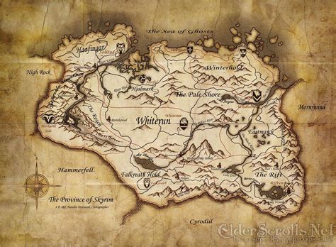 Skyrim Map Elder Scrolls Elder Scrolls V Skyrim
