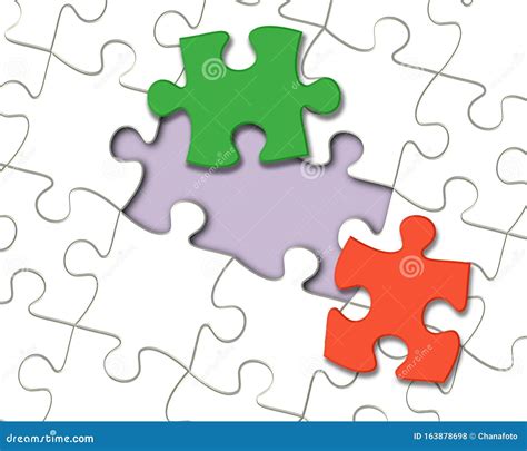 Jigsaw Puzzle With Missing Pieces Background Stock Illustration