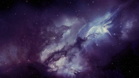 Purple Blue And Gray Galaxy Digital Wallpaper Universe Purple Hd